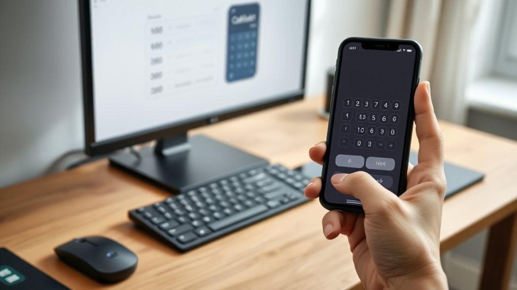 ergonomic calculator design features